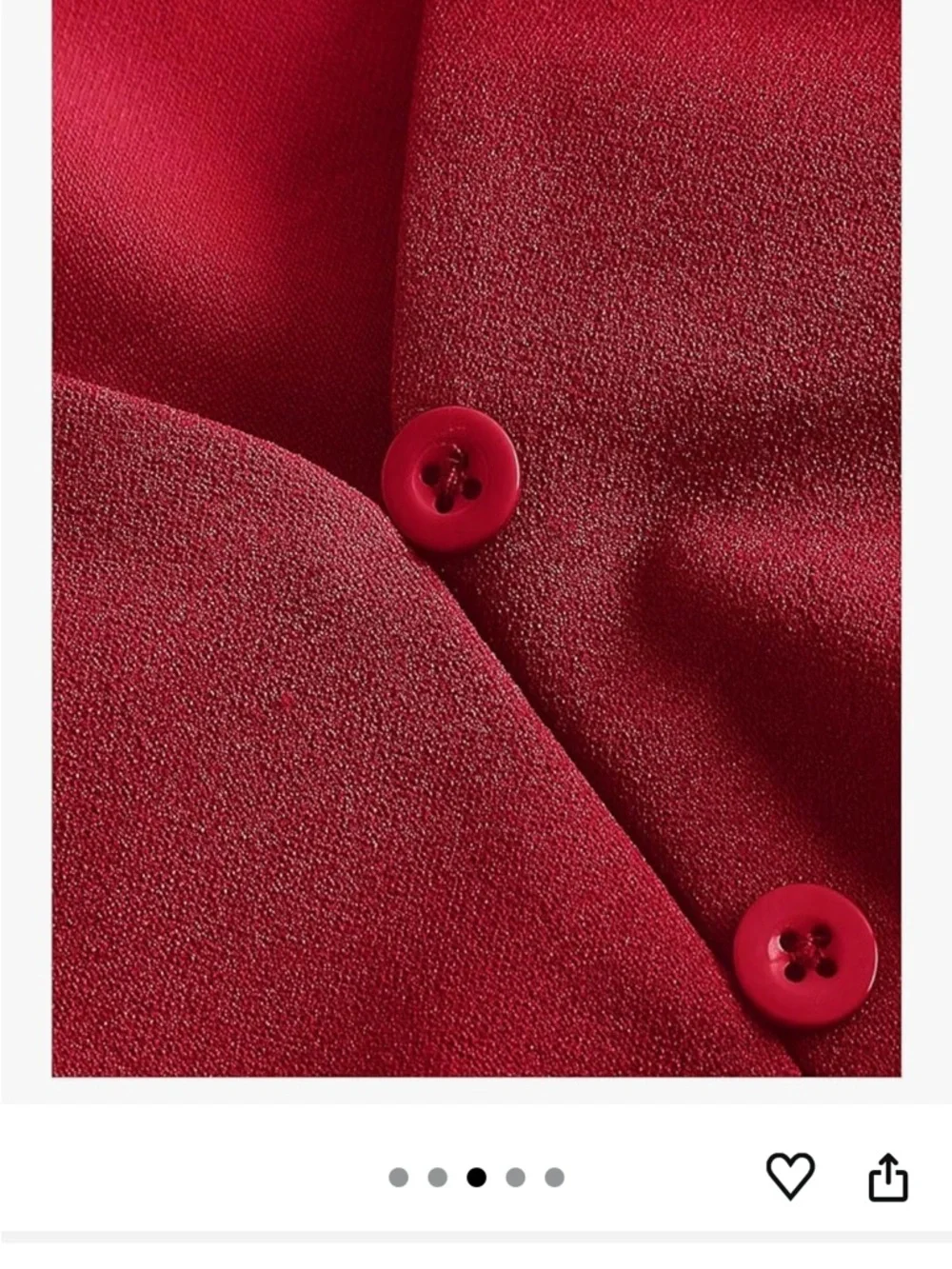 Sleeveless Lace-Up Button-Front Vest Top in Red XL - Picture 7 of 9